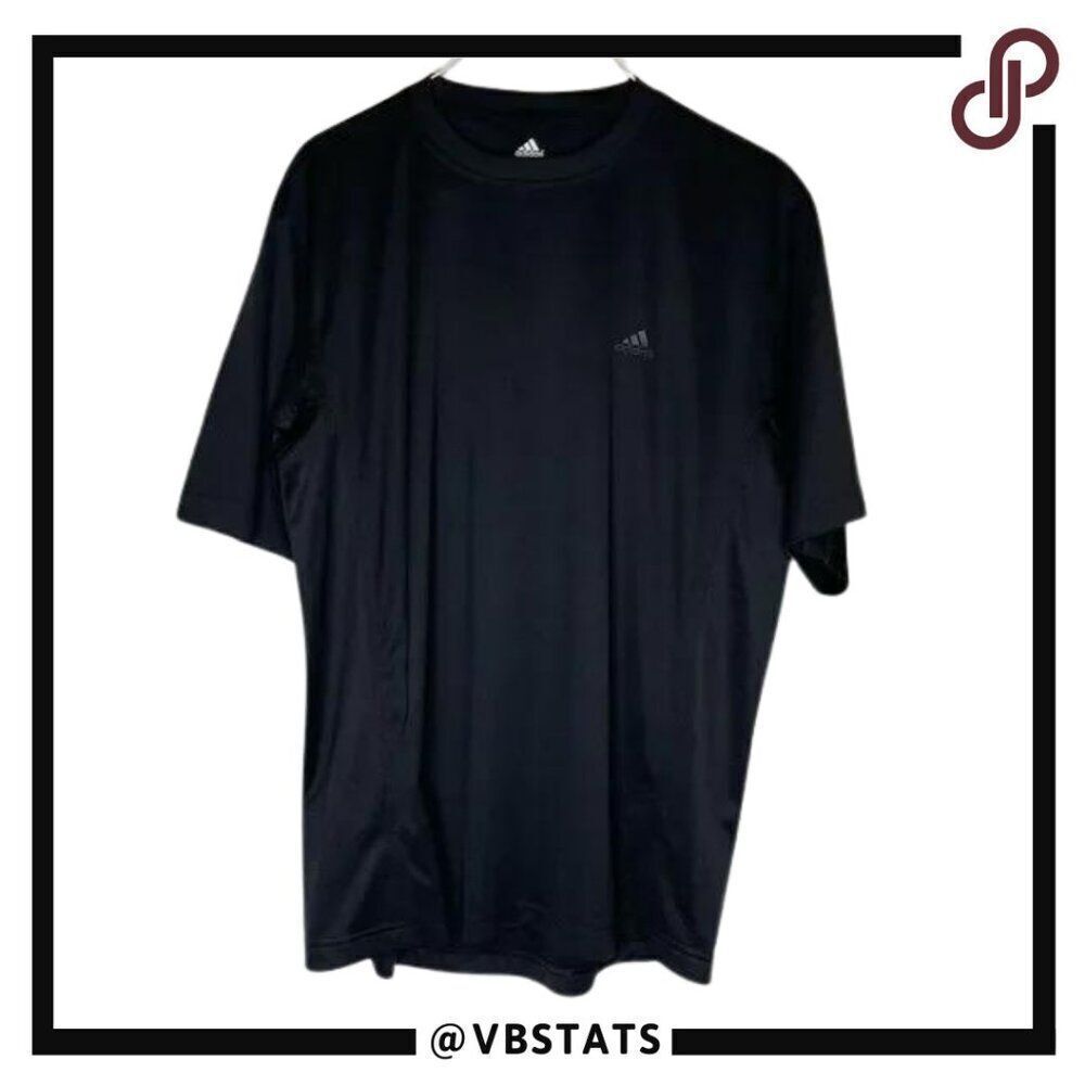 Adidas Black with Black Logo Short‎ Sleeve Performance Polo in Size XL